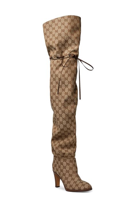 gucci women's original gg over-the-knee boots|Gucci print thigh high boots.